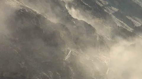 Dust particles after a fresh landslide in Northern Pakistan Stock Footage
