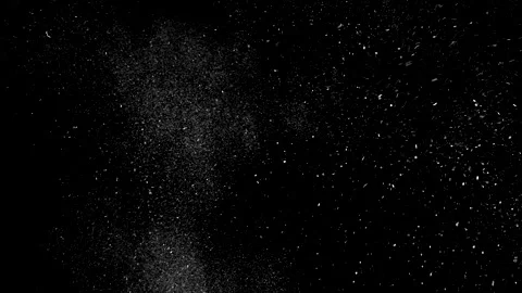 Dust particles on black background. 3D effect with snow glare and flare sparkle Stock Footage 138098918