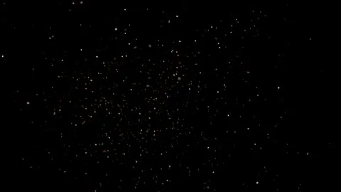 Dust particles on black background. 3D effect with snow glare and flare sparkle Stock Footage 138098980