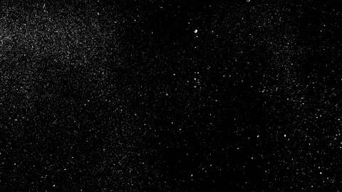 Dust particles on black background. 3D effect with snow glare and flare sparkle Stock Footage 138099144