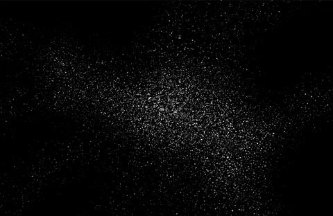 Dust particles effect vector splatter on black background texture. Dust overlay Stock Illustration