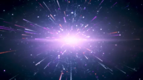 Dust particles explosion, Light trail effect. Stock Footage 267339331