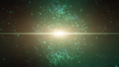 Dust particles explosion, Light trail effect. Dark green background. Stock Footage 285903377