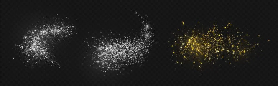 Dust particles explosion with shimmer effect Stock Illustration