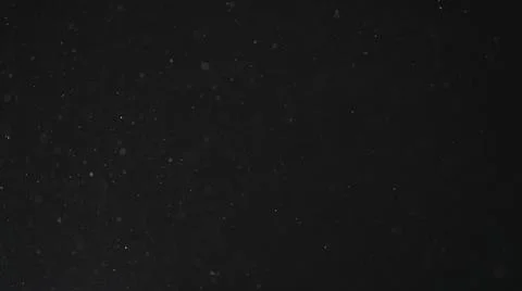 Dust particles float in neutral light on black background Stock Photos