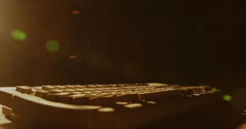 Dust Particles Floating Over Computer Keyboard Stock Photos