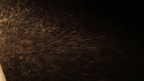 Dust Particles Flowing in Bright Light Black Background Stock Footage 99323900