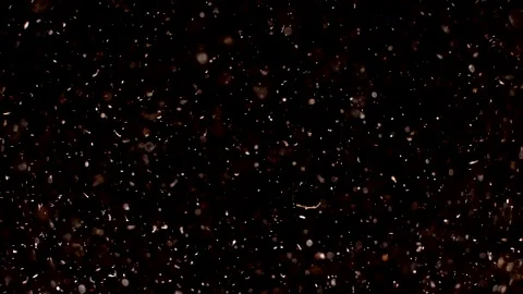 Dust particles sparkling on black background with white light bokeh effect Stock Footage 138097716