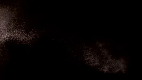 Dust particles sparkling on black background with mist sprinkling effect Stock Footage 138097737