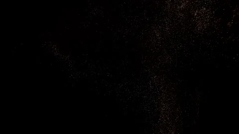 Dust particles sparkling on black background with mist sprinkling effect Stock Footage 138097905