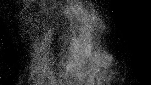 Dust particles sparkling on black background with mist sprinkling effect Stock Footage 138098029