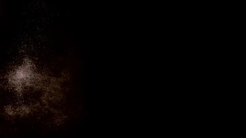 Dust particles sparkling on black background with mist sprinkling effect Stock Footage 138098136