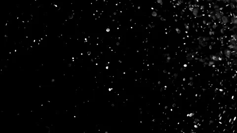 Dust particles sparkling on black background with white light bokeh effect Stock Footage 138098265