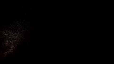 Dust particles sparkling on black background with mist sprinkling effect Stock Footage 138098928