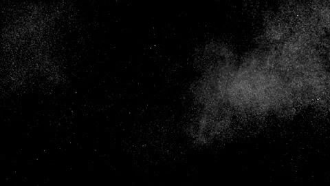 Dust particles sparkling on black background with mist sprinkling effect Stock Footage 138099376
