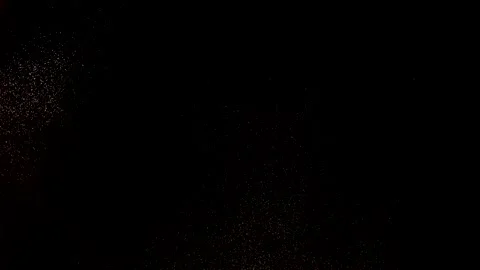 Dust particles sparkling on black background with mist sprinkling effect Stock Footage 138099536