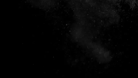 Dust particles sparkling on black background with white light bokeh effect Stock Footage 138100634