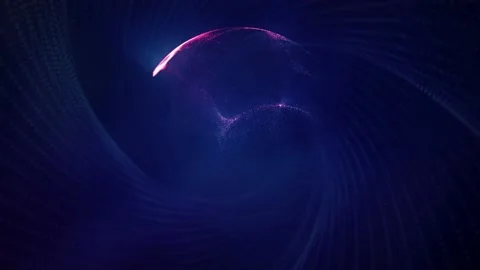 Dust particles trapped in a blue and pink light circle Vidéo 138545818