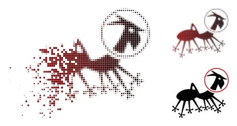 Dust Pixel Halftone Alien Creature Skafandr Icon Stock Illustration