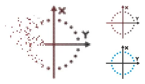 Dust Pixel Halftone Circle Plot Icon イラスト素材