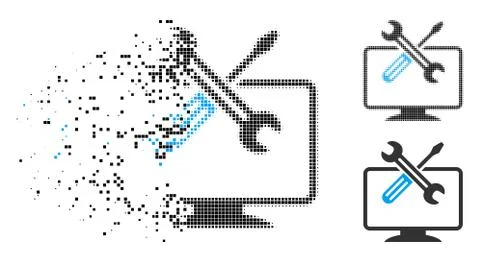 Dust Pixel Halftone Computer Tools Icon 스톡 일러스트