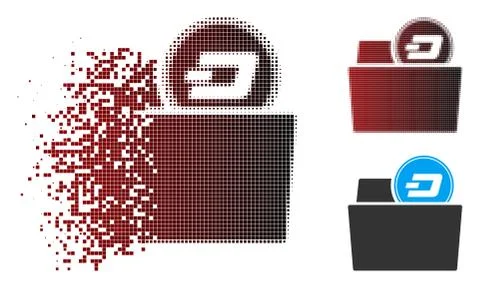 Dust Pixel Halftone Dash Folder Icon イラスト素材