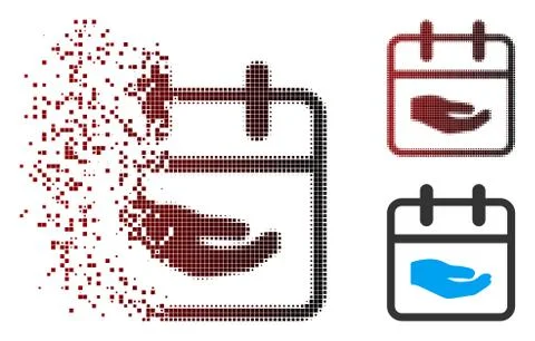 Dust Pixel Halftone Donation Day Icon Stock Illustration