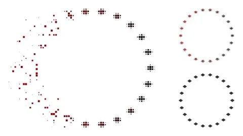 Dust Pixel Halftone Dotted Circle Icon イラスト素材