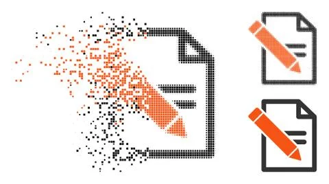 Dust Pixel Halftone Edit Records Icon Stock Illustration