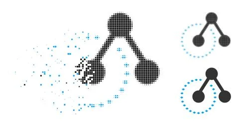 Dust Pixel Halftone Molecule Structure Analysis Icon Illustrazione stock