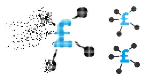 Dust Pixel Halftone Pound Distribution Icon Illustrazione stock