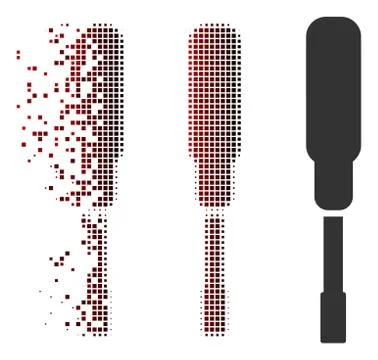 Dust Pixel Halftone Screwdriver Icon Stock Illustration