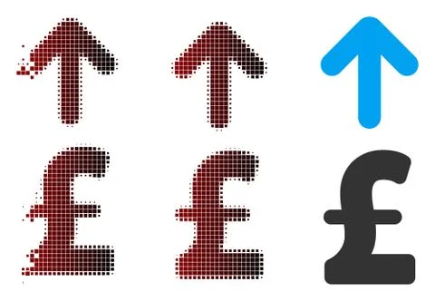 Dust Pixel Halftone Send Pound Icon Stock Illustration