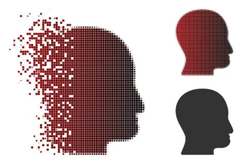 Dust Pixel Halftone User Head Icon 库存插图