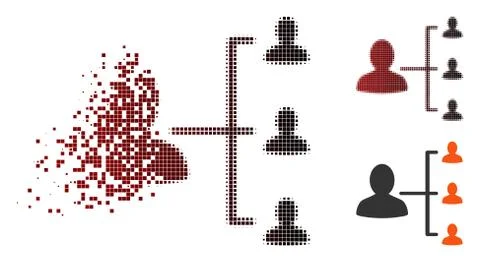 Dust Pixel Halftone User Relations Icon Illustrazione stock