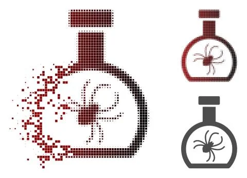 Dust Pixelated Halftone Parasite Container Retort Icon Stock Illustration