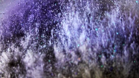 Dust / powder / sparkle ground surface explosion shot in slow motion at 960fps Stock Footage 86253123
