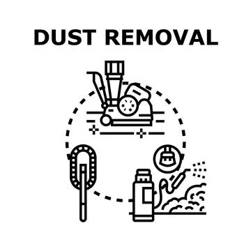 Dust removal concept with professional cleaning tools Stock Illustration