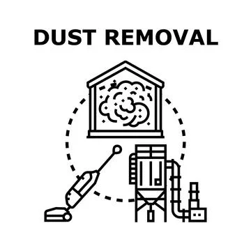 Dust removal process for clean indoor air Stock Illustration