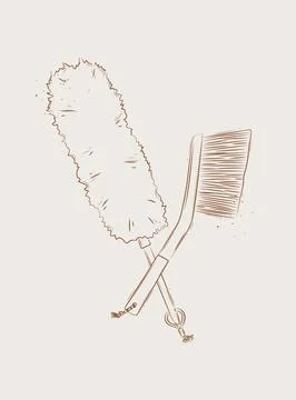 Dust remover tools beige Stock Illustration