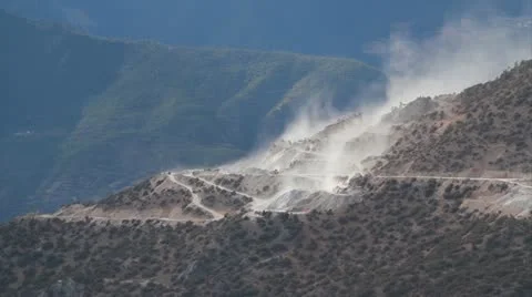 Dust of the road Stock Footage 18637194