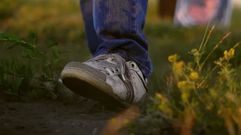 Dust from a Shoe on the ground Stock Footage 133022230