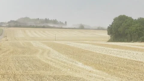 Dust storm above the Eifel fields Stock Footage 340900366