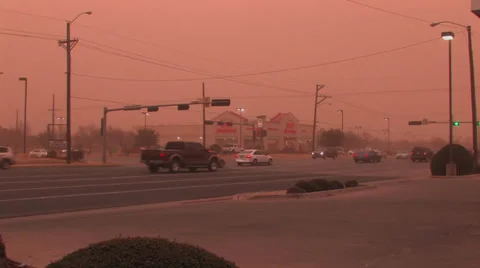 Dust storm in town 2 Stock Footage 33059823