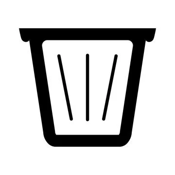 Dustbin black vector icon on white background Stock Illustration