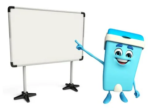 Dustbin character with display board Illustration