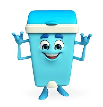 Dustbin character with teasing pose Stock Illustration