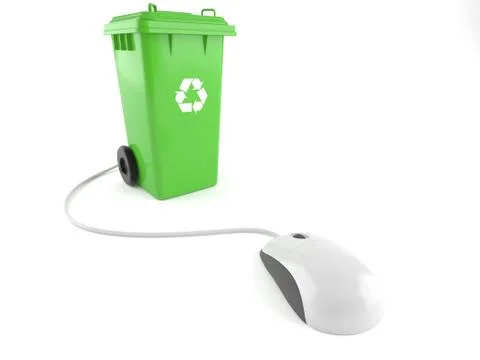 Dustbin with computer mouse Illustrazione stock
