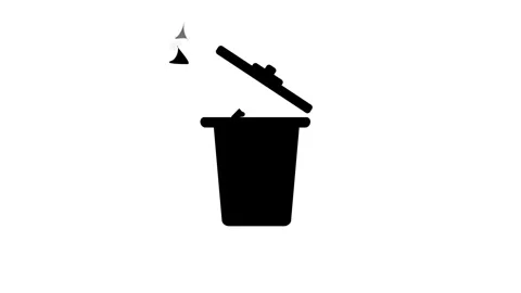 Dustbin icon animation on background ,icon concept Vidéo 260114970
