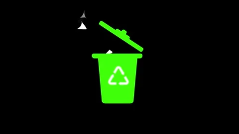 Dustbin icon animation on background ,icon concept Stock Footage 260114976